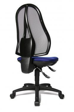 Büro Drehstuhl Office mit Netzrückenlehne - GS Intertek-8 Stunden Sitzer-Bezug blau-Punkt-Synchronmechanik der Sitz und Rückenlehne -  sofort lieferbar !